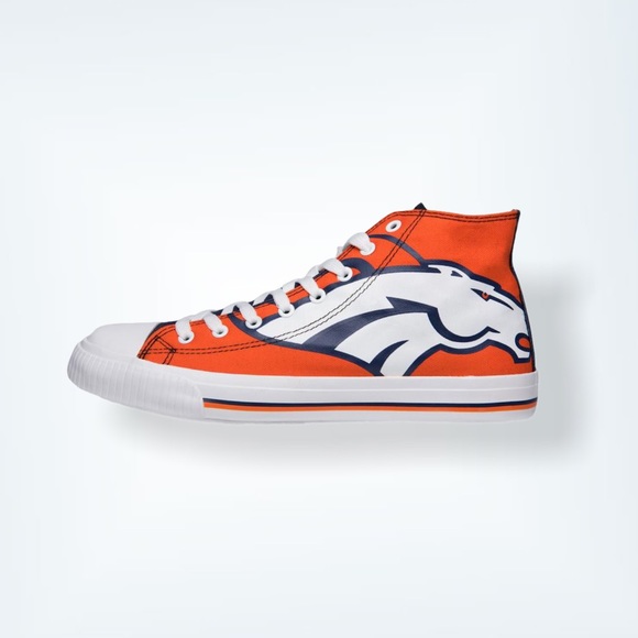 NFL DENVER BRONCOS HIGH TOP BIG LOGO CANVAS SHOES - Picture 2 of 12